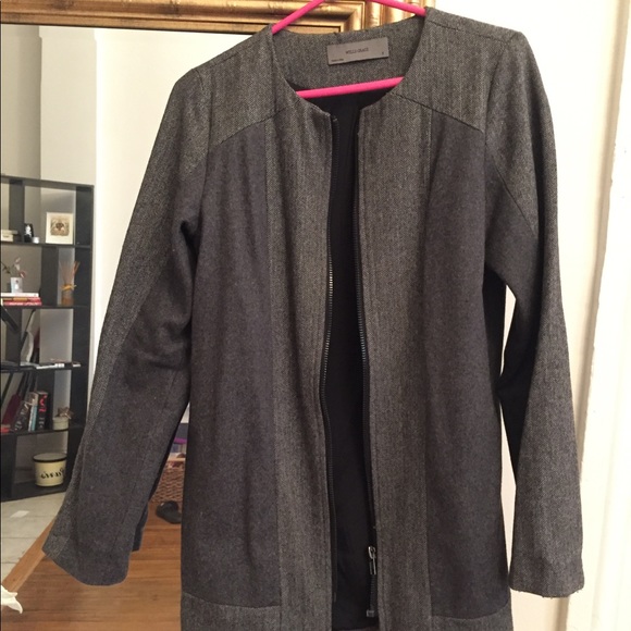 Two tone Grey wool coat by Wells Grace - Picture 5 of 8